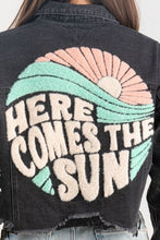 Black Here Comes The Sun Crop Denim Jacket