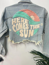 Blue Here Comes The Sun Crop Denim Jacket