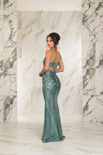 Sage Sleeveless Maxi Dress Featuring Right Leg Slit