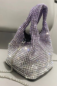 Purple Diamond Inlaid Hand Banquet Bag