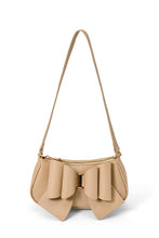 Beige Willow Bow Baguette Shoulder Bag
