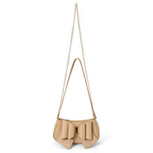 Beige Willow Bow Baguette Shoulder Bag