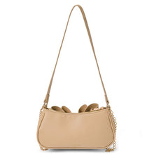 Beige Willow Bow Baguette Shoulder Bag