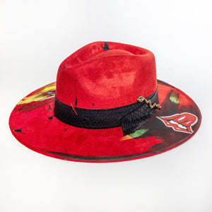 Red Montauk Cactus Detail Western Hat Handmade