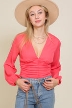 Coral Pink Night Out Ruched Top