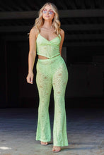 Lime Festival Vibes Crochet Pant Set