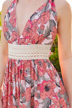 Pink Combo Combo Tie Back Floral Dress