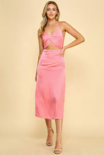 Pink Strappy Back Midi Dress