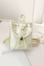 Beige Solid Color Edge Clear Mini Backpack