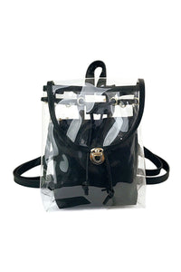 Black Solid Color Edge Clear Mini Backpack