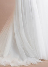 Off White Off Shoulder Sweetheart Illusion Top Wedding Gown