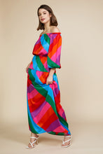 Rainbow Off Shoulder Maxi Dress