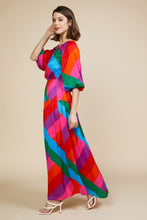 Rainbow Off Shoulder Maxi Dress