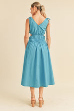 Neon Aqua Blue Midi Dress With Cut Out