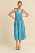 Neon Aqua Blue Midi Dress With Cut Out