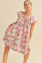 Cream Flutter Sleeve Babydoll Dress