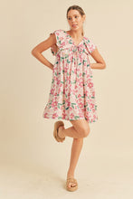 Cream Flutter Sleeve Babydoll Dress