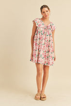 Cream Flutter Sleeve Babydoll Dress