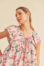 Cream Flutter Sleeve Babydoll Dress