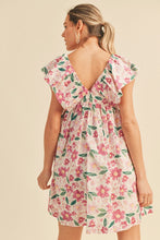 Cream Flutter Sleeve Babydoll Dress