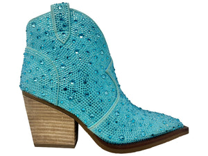 Turquoise Austin Women's Western Inspired Bling Bootie