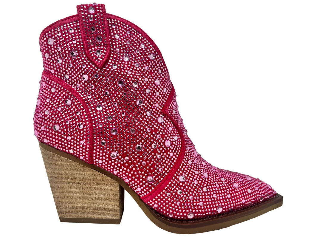 Pink Austin Women's Western Inspired Bling Bootie