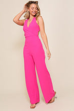 Black Surplice Techno Crepe Knit Crisscross Jumpsuit