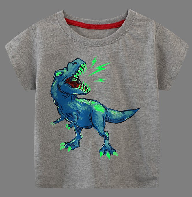 Grey Boy's Dinosaur Pattern shirt