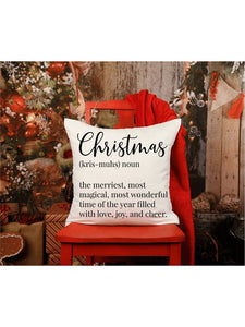 White Christmas Definition Pillow Cover