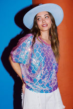 Pink Geometric Sequins Crop Top