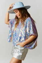 Lavender Geometric Sequins Crop Top