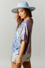 Lavender Geometric Sequins Crop Top