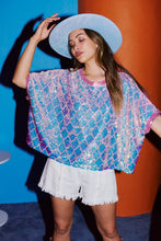 Pink Geometric Sequins Crop Top