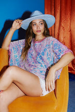 Pink Geometric Sequins Crop Top