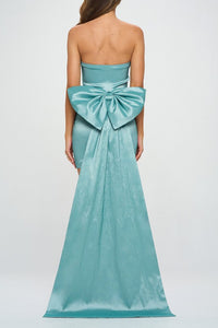 Sea Foam Bow Train Bodycon Mini Dress