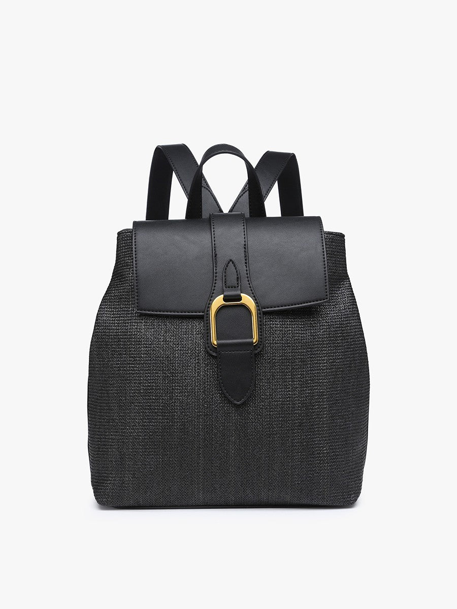 Black Avani Woven Backpack