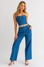 Denim Exposed Stitch Pants