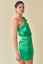 Apple Green Tie One Shoulder Wrapped Short Dress