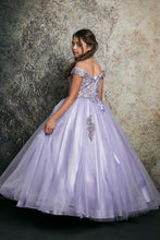 Lilac Girls's Off Shoulder Embroider Dress
