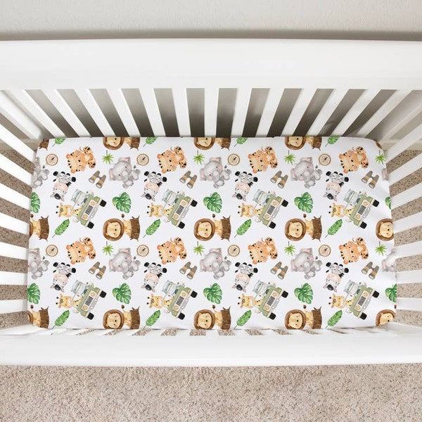 Standard Size Fitted Crib Sheet - Safari