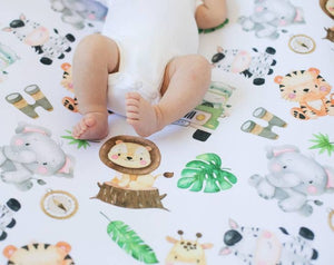 Standard Size Fitted Crib Sheet - Safari