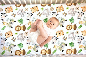 Standard Size Fitted Crib Sheet - Safari