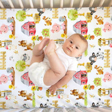 Standard Size Fitted Crib Sheet - Farm Animals