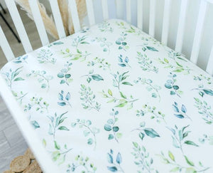 Standard Size Fitted Crib Sheet - Eucalyptus