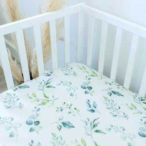 Standard Size Fitted Crib Sheet - Eucalyptus