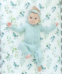 Standard Size Fitted Crib Sheet - Eucalyptus