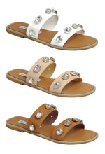 White Open Toe Casual Slide Sandals