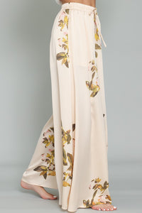 Sand/Multi Elastic Waisted Long Pants