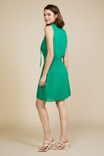 Kelly Green Pleated Smocking Detail Dress