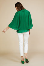 Kelly Green Pleated Smocked Detail Top